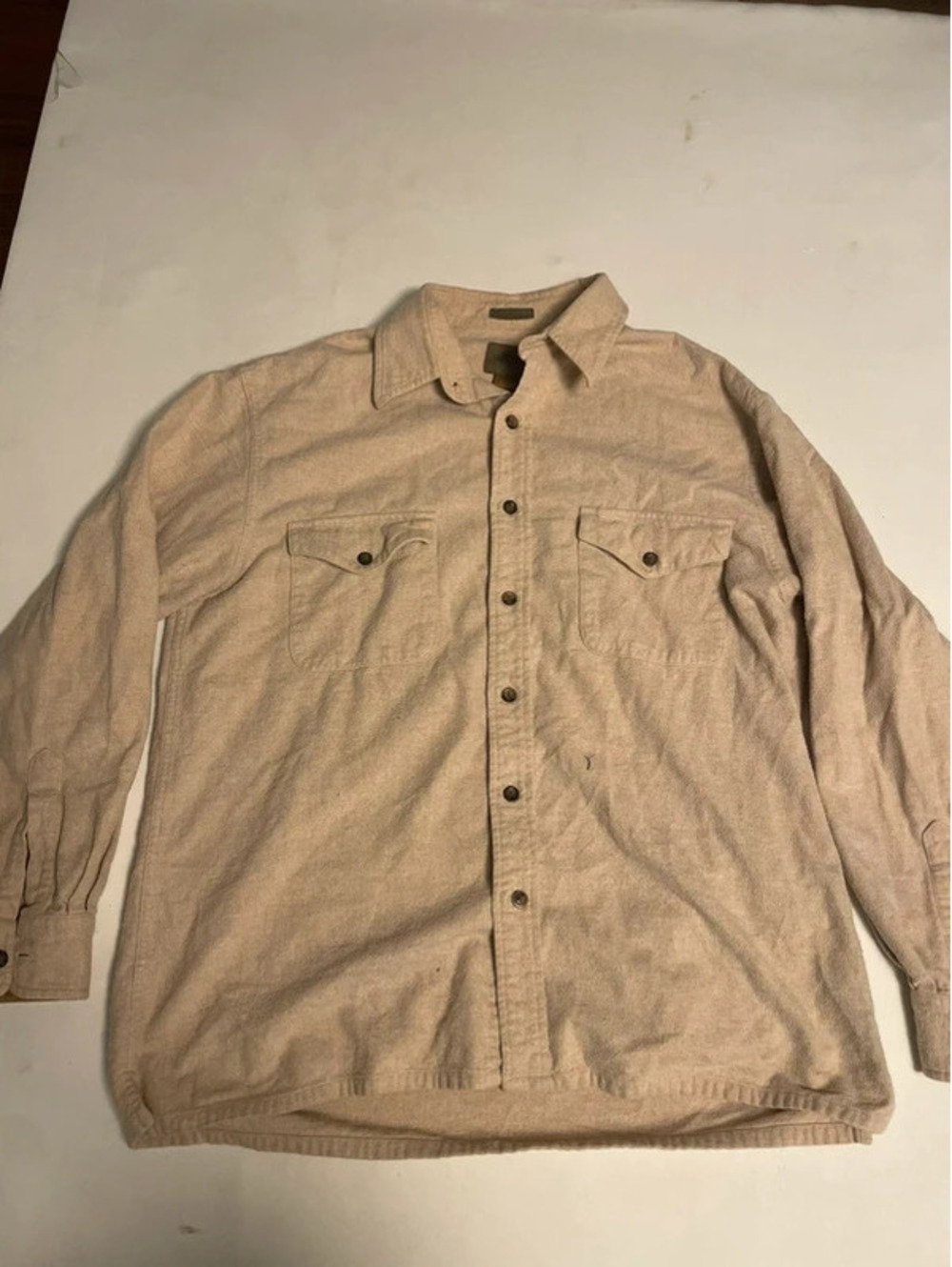 st johns bay cream cotton button up medium